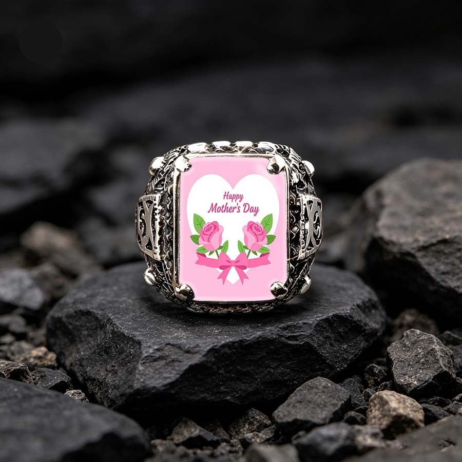 Pink Rose Heart Ring