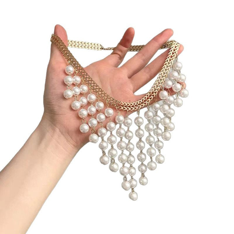 Layered Pearl Statement Necklace
