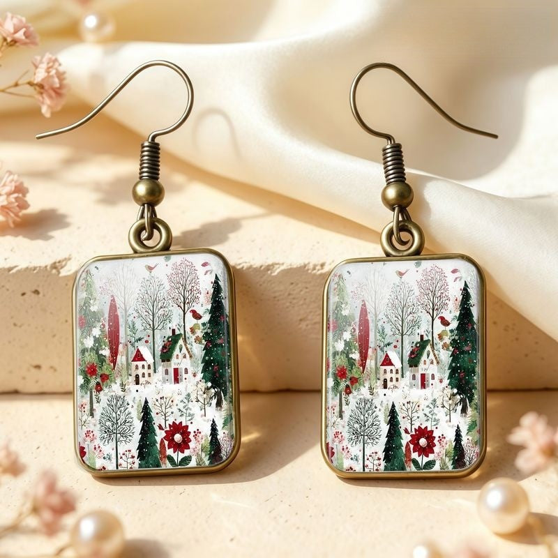 Winter Village Rectangle Earrings