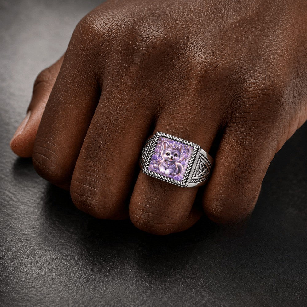 Purple Puppy Square Ring