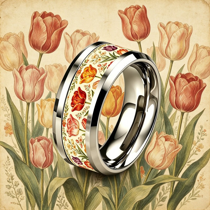 Vintage Tulip Band Ring