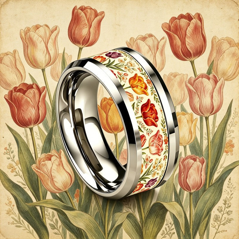 Vintage Tulip Band Ring