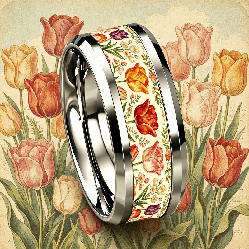 Vintage Tulip Band Ring