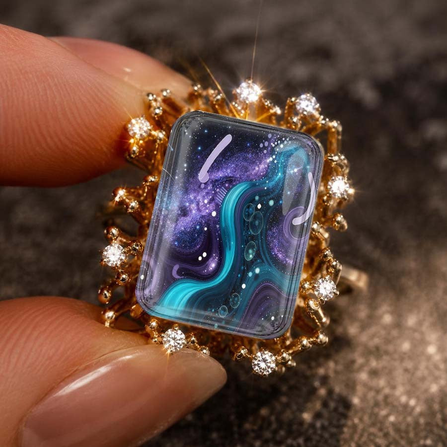 Galaxy Square Statement Ring