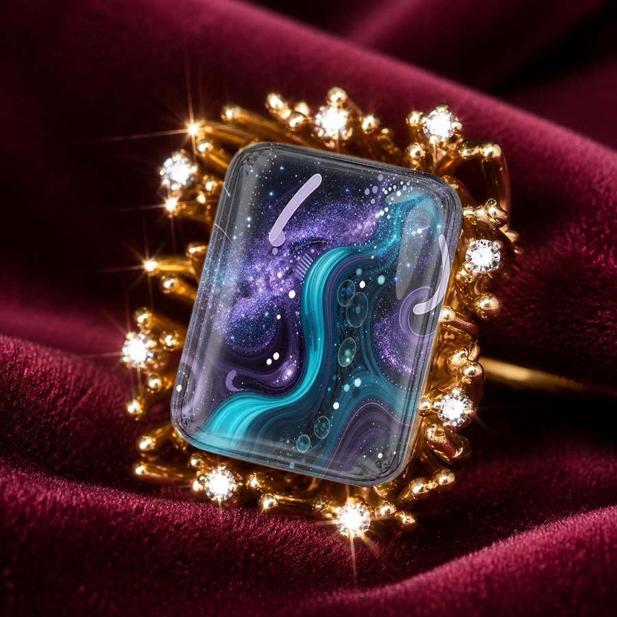 Galaxy Square Statement Ring