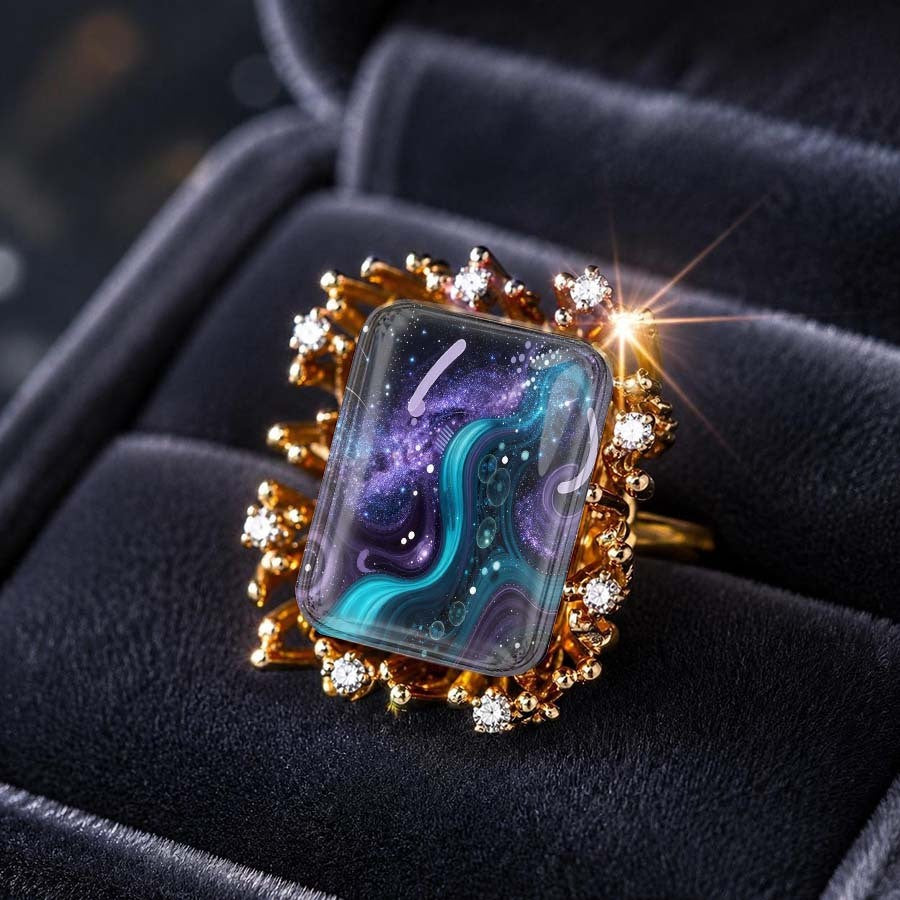 Galaxy Square Statement Ring