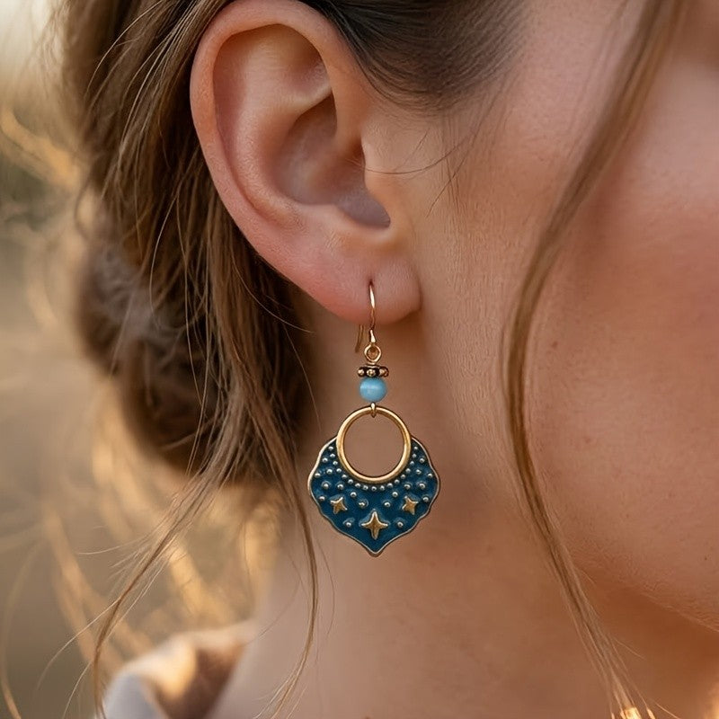 Starry Sky Enamel Drop Earrings