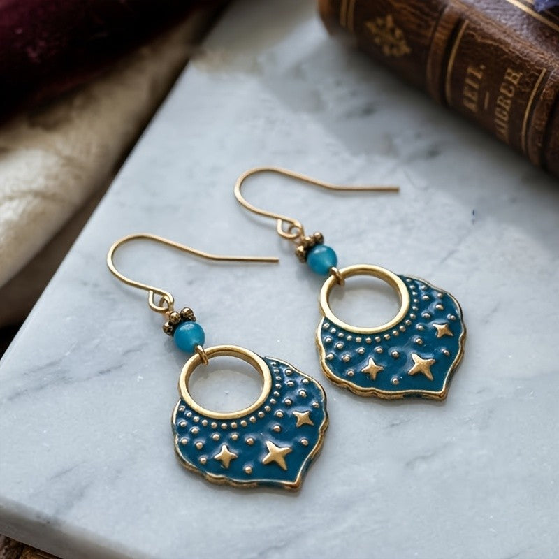 Starry Sky Enamel Drop Earrings