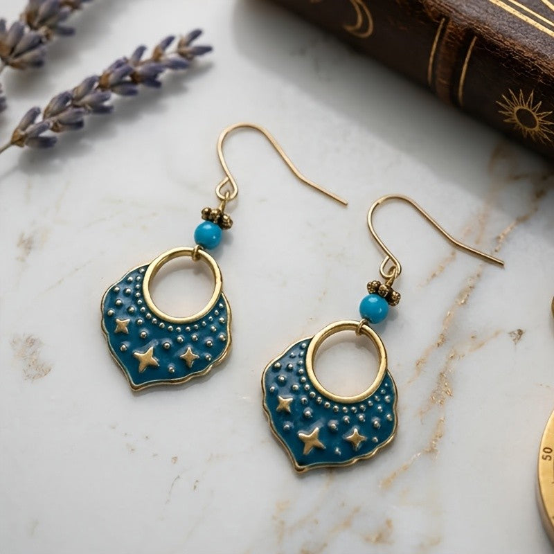 Starry Sky Enamel Drop Earrings
