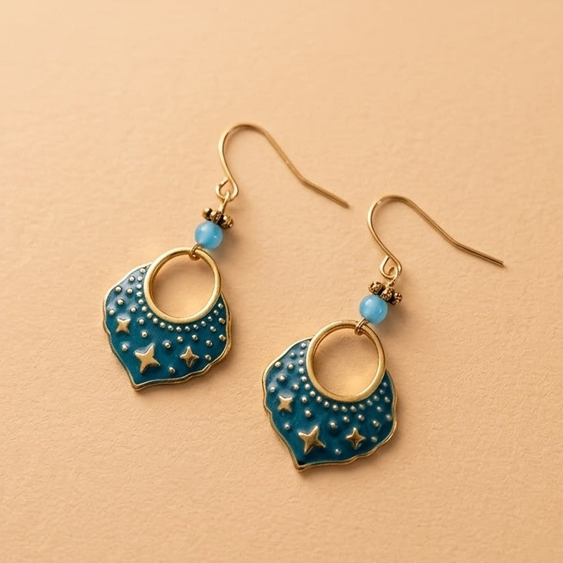 Starry Sky Enamel Drop Earrings