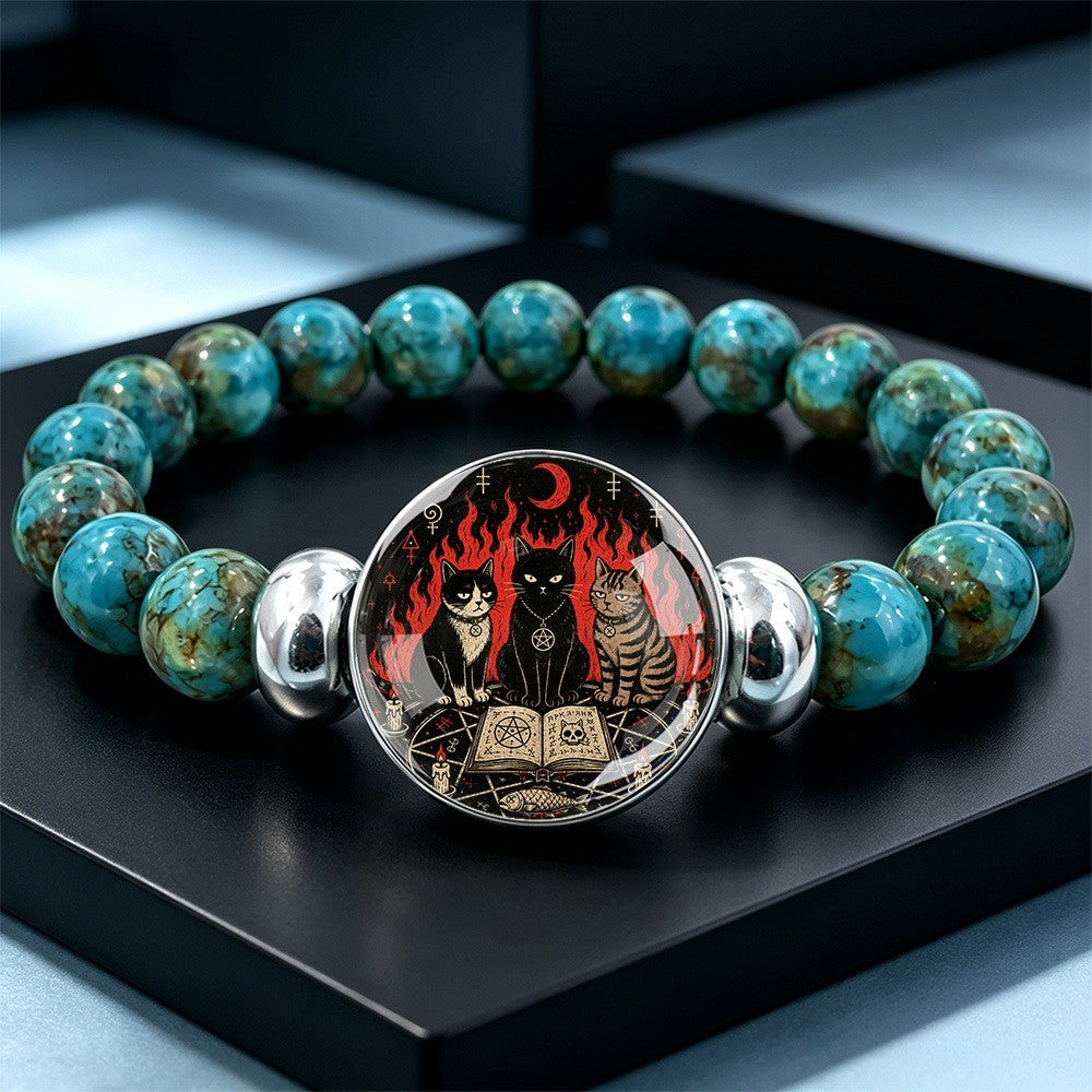 Mystic Cats Beaded Bracelet