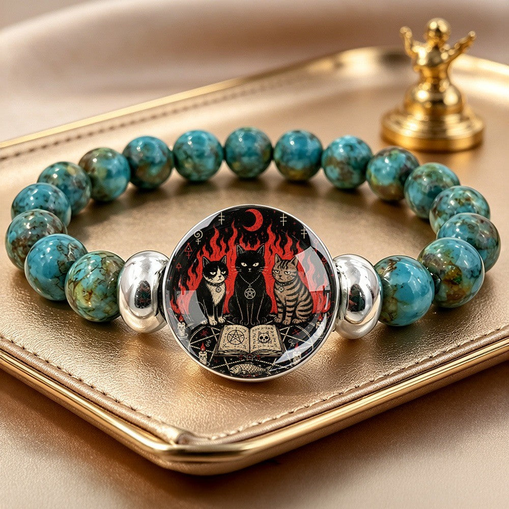 Mystic Cats Beaded Bracelet