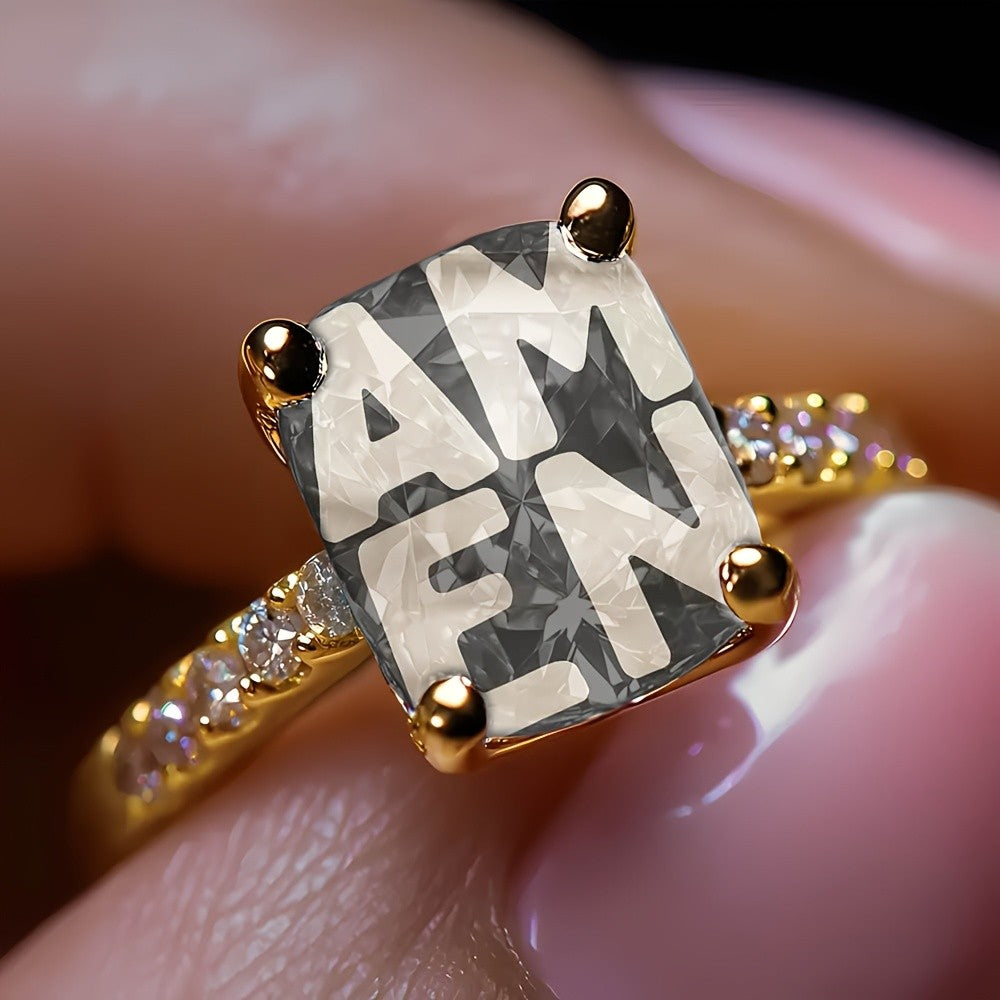 Square Letter Statement Ring