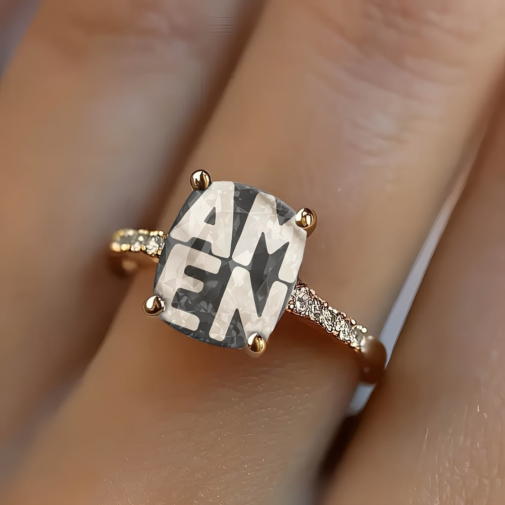 Square Letter Statement Ring