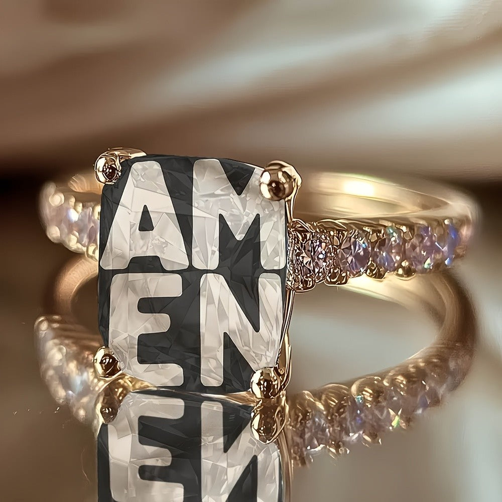 Square Letter Statement Ring