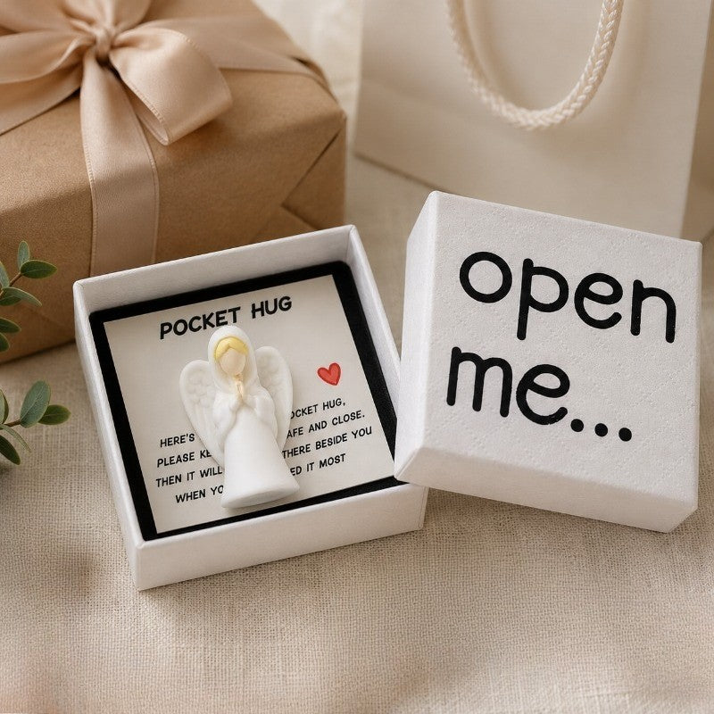 White Angel Pocket Hug Figurine