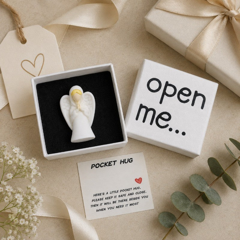 White Angel Pocket Hug Figurine