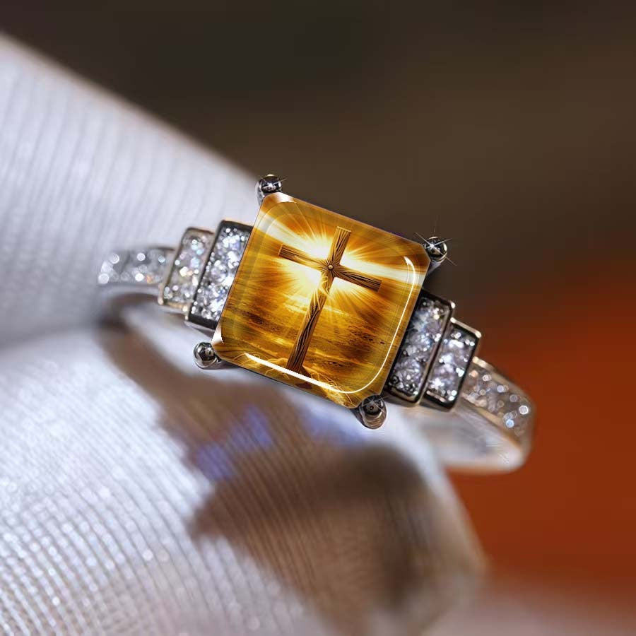 Square Cross Statement Ring