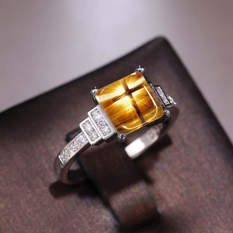 Square Cross Statement Ring