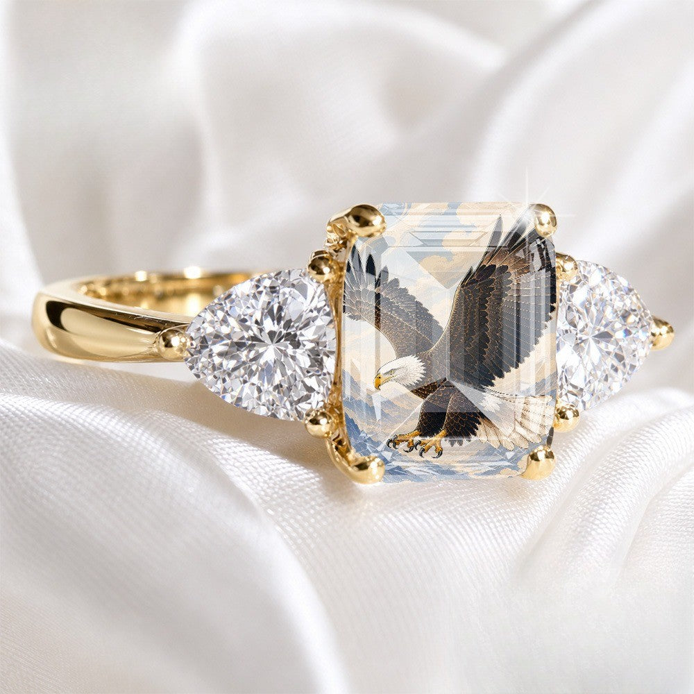 Soaring Eagle Three-Stone Ring