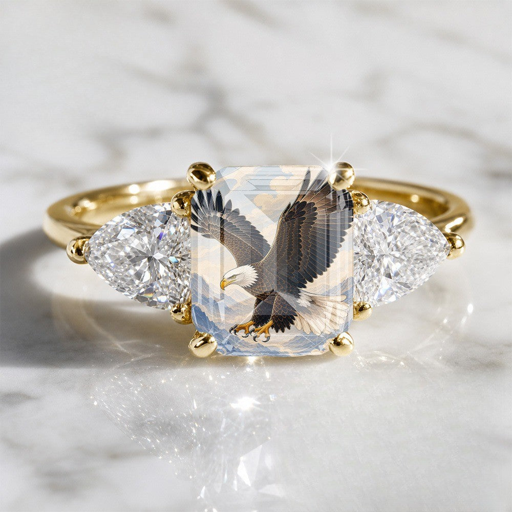 Soaring Eagle Three-Stone Ring