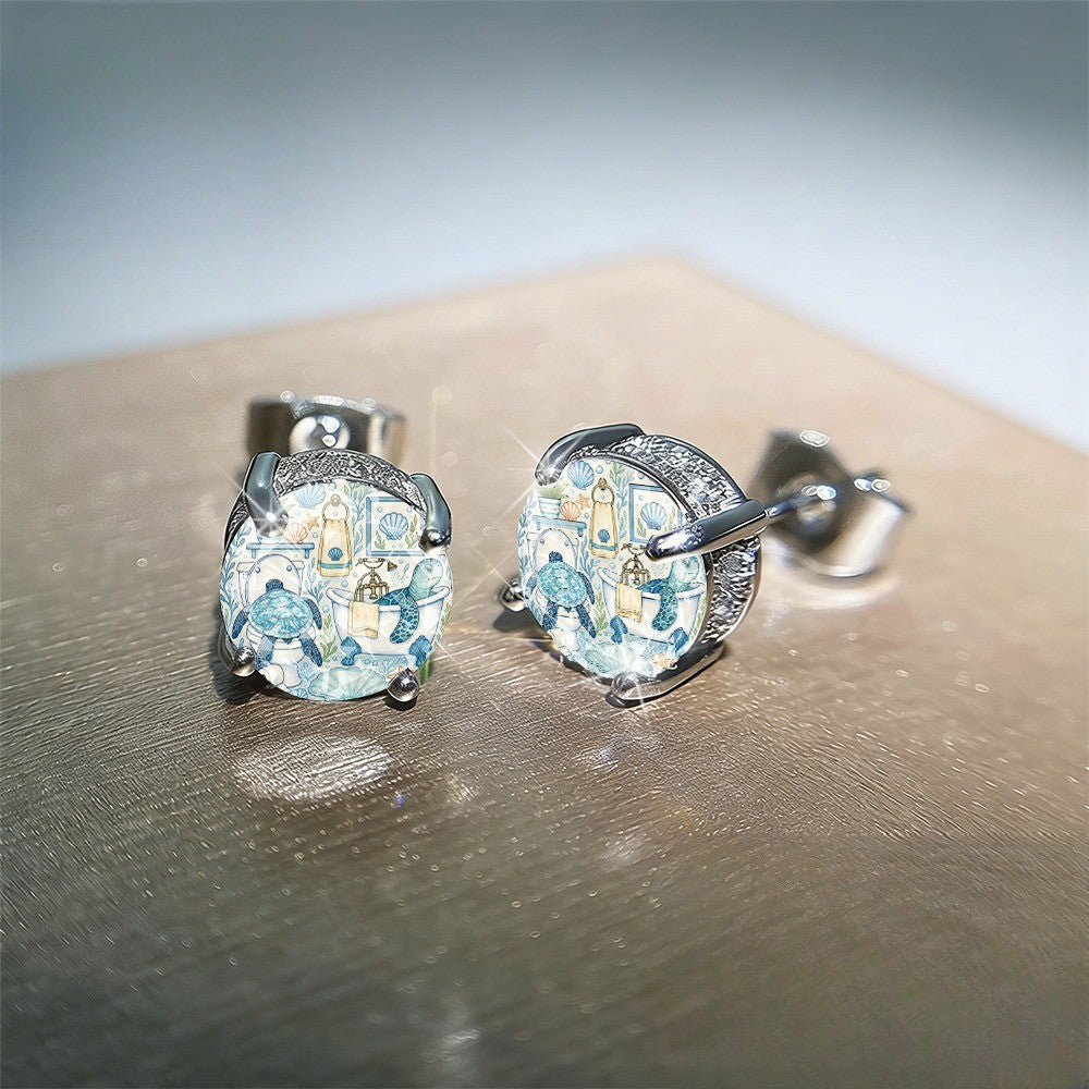 Sea Turtle Mosaic Earrings