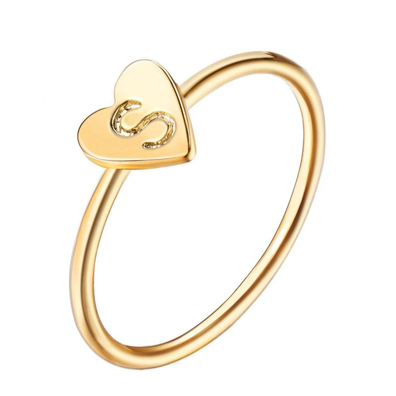 Heart Initial Ring