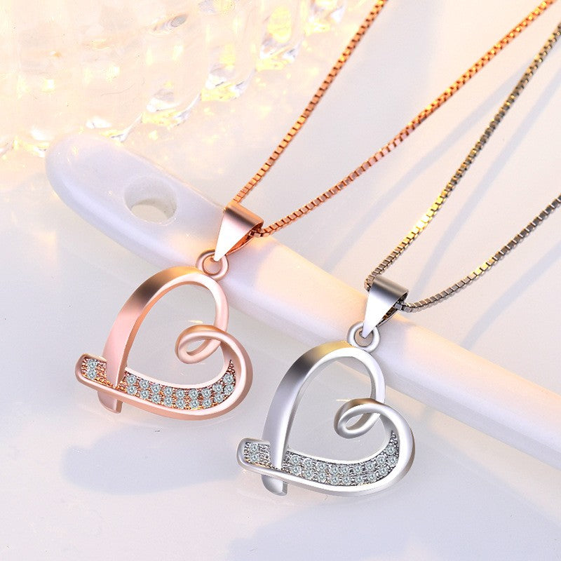 Crystal Swirl Heart Necklace