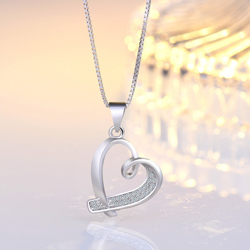 Crystal Swirl Heart Necklace