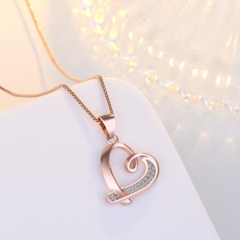Crystal Swirl Heart Necklace