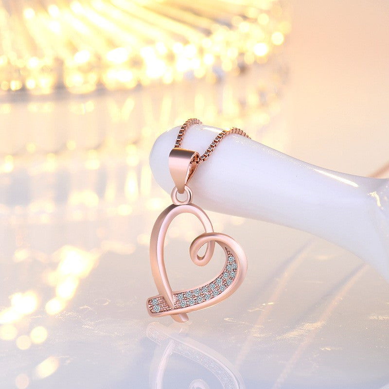 Crystal Swirl Heart Necklace