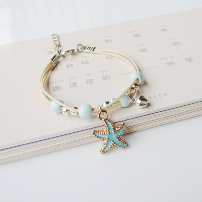Starfish & Shell Cord Bracelet Set