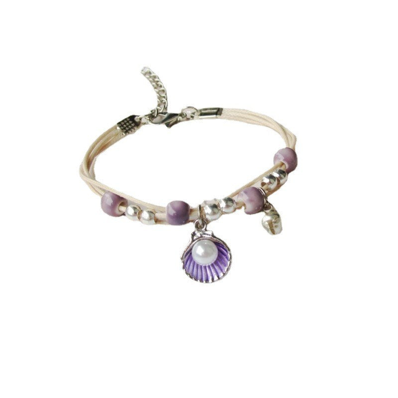 Starfish & Shell Cord Bracelet Set