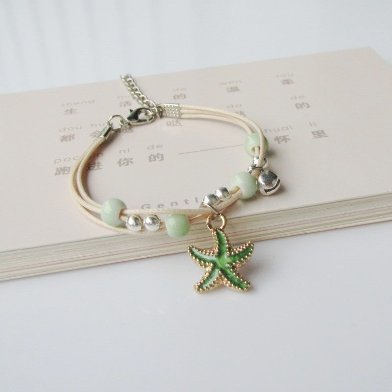 Starfish & Shell Cord Bracelet Set