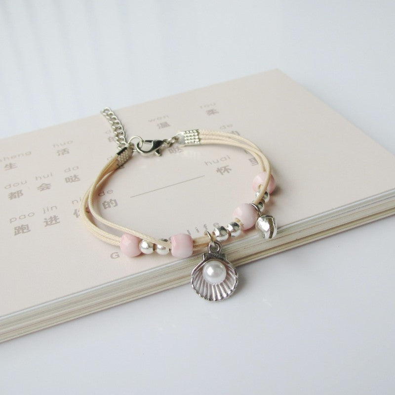 Starfish & Shell Cord Bracelet Set