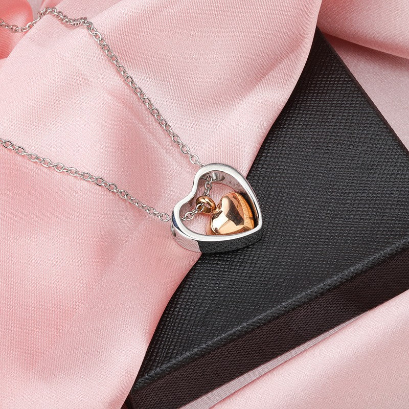 Suspended Heart Frame Necklace