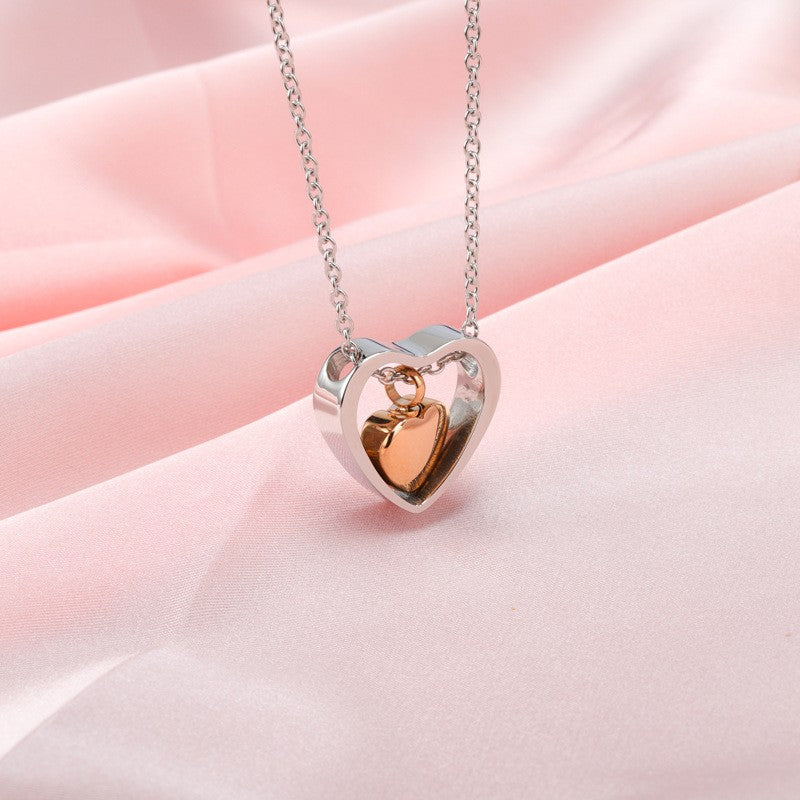 Suspended Heart Frame Necklace