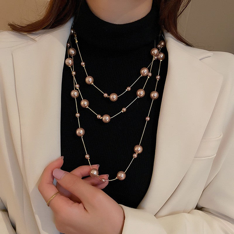 Multi-Strand Pearl Station Necklace
