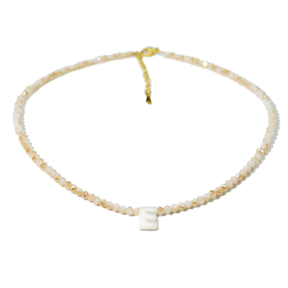 Layered Shell Initial Beaded Necklace