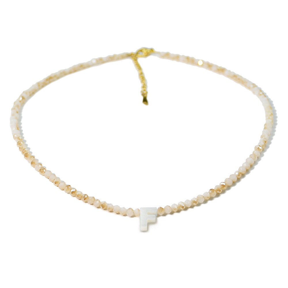 Layered Shell Initial Beaded Necklace