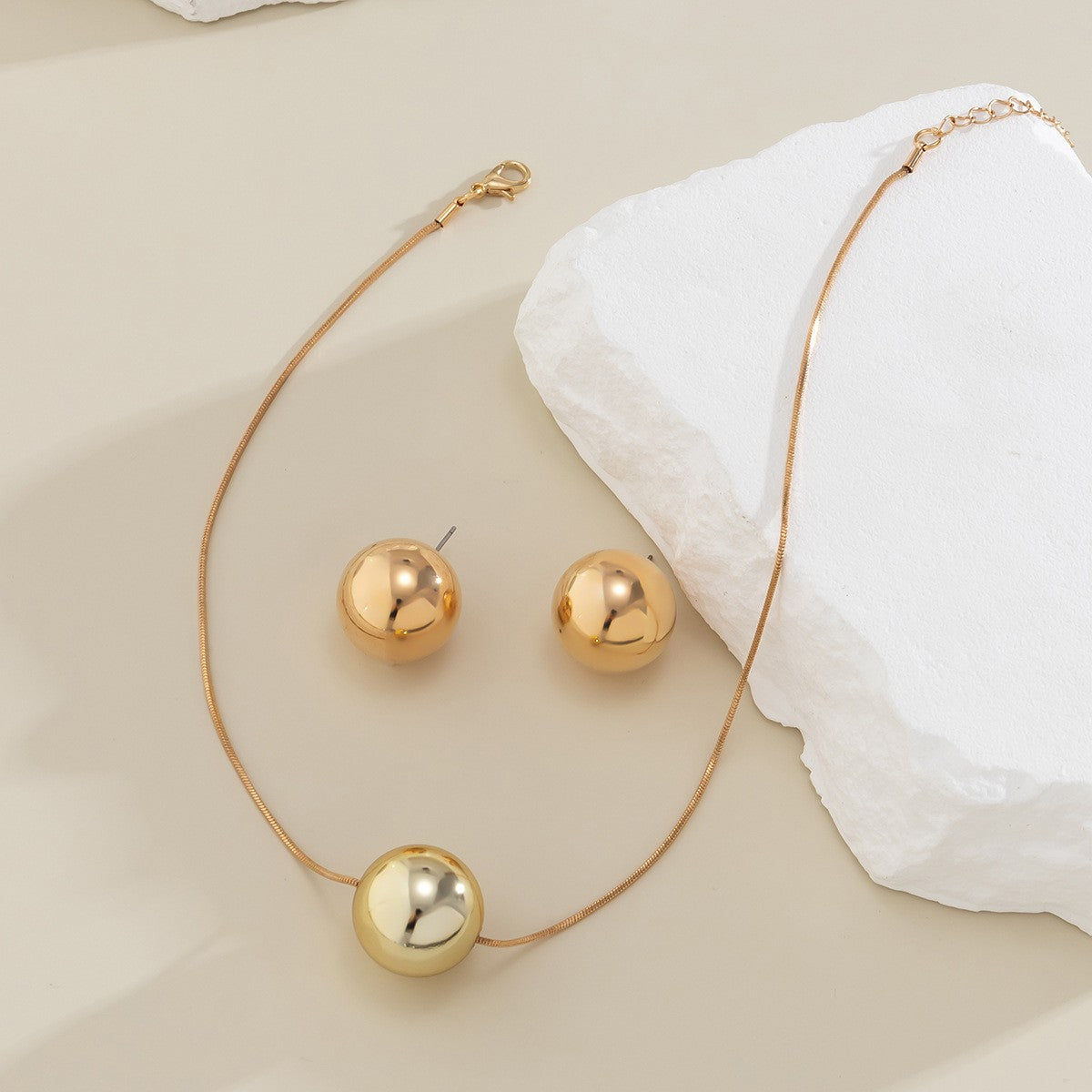 Polished Sphere Jewelry Set