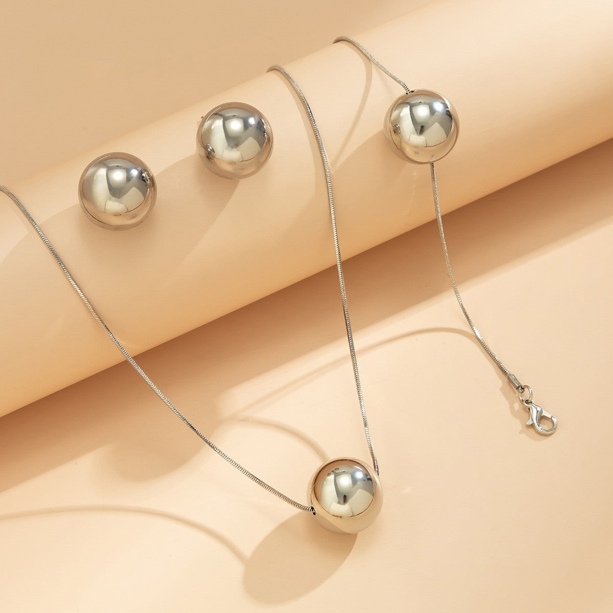 Polished Sphere Jewelry Set