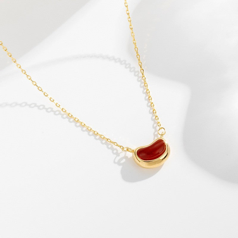Red Bean Pendant Necklace