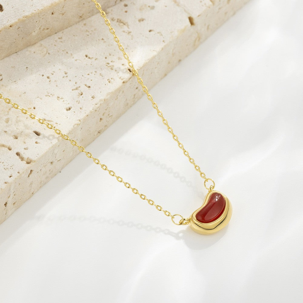 Red Bean Pendant Necklace