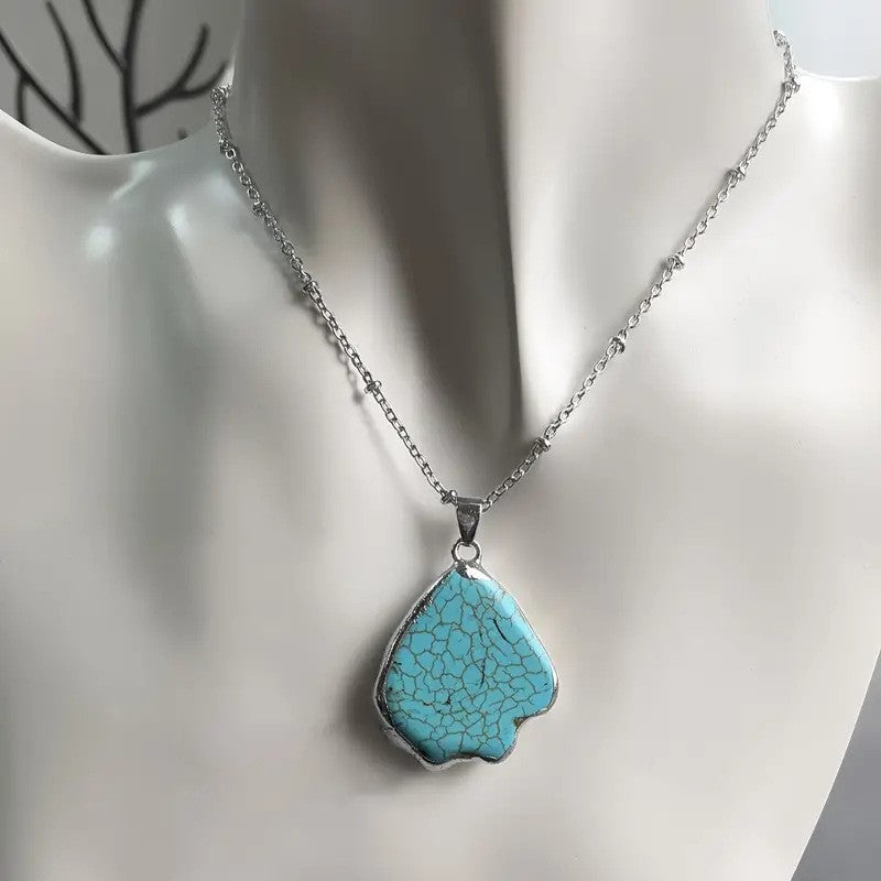 Irregular Turquoise Slice Necklace
