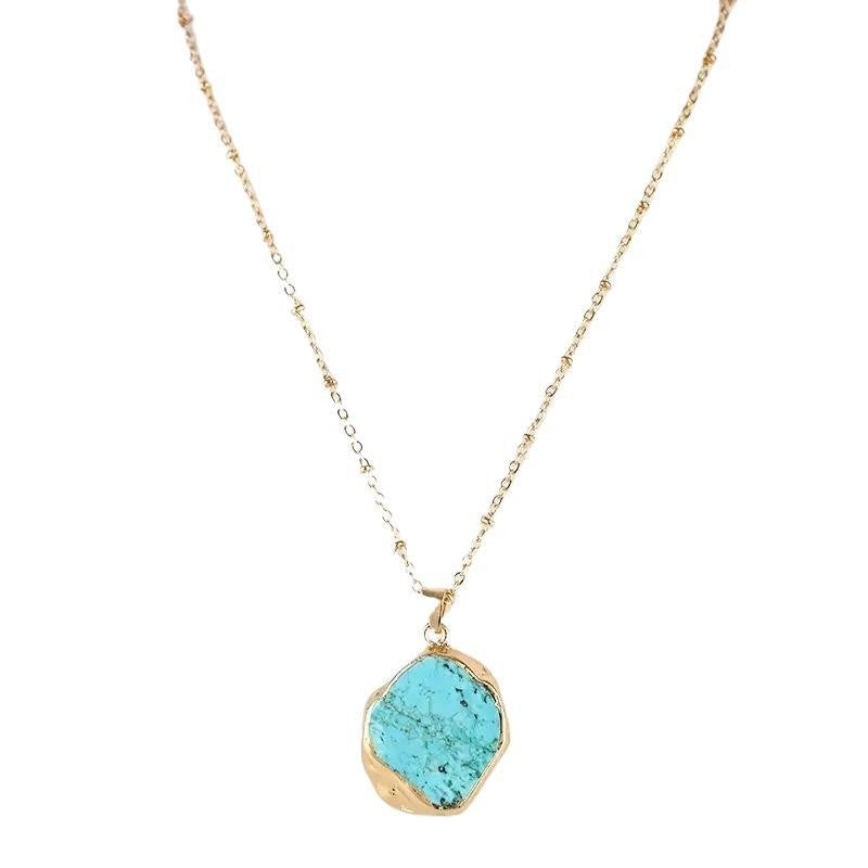 Irregular Turquoise Slice Necklace