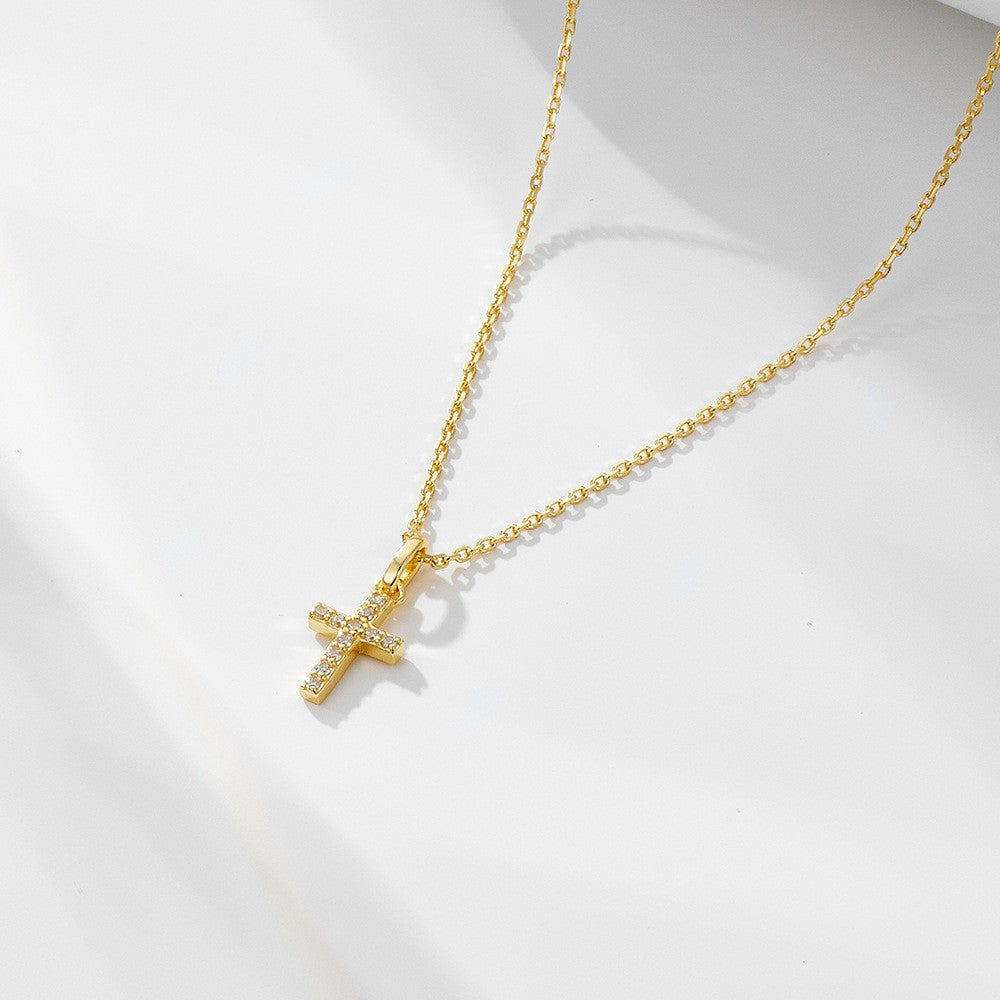 Pave Stone Cross Necklace