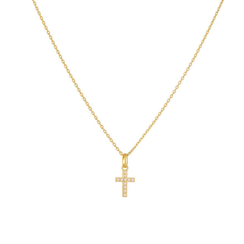 Pave Stone Cross Necklace