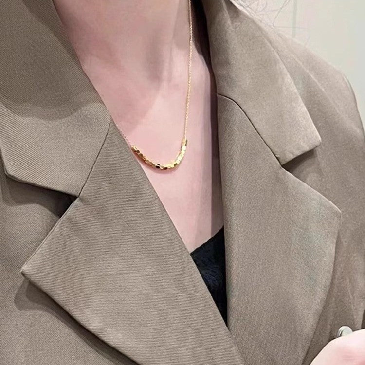 Black & Gold Square Bead Necklace