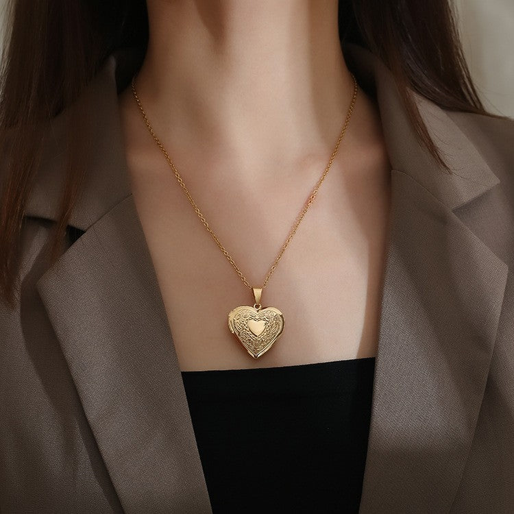 Ornate Heart Locket Necklace